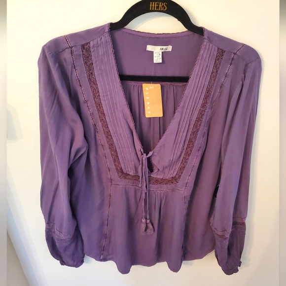 Purple Boho Tunic - amuse society-  S - Picture 1 of 4
